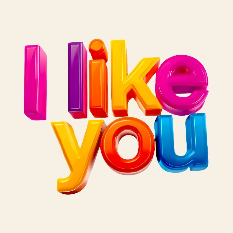 I Like You / Ich mag dich – Bunter 3D-Liebesgruß