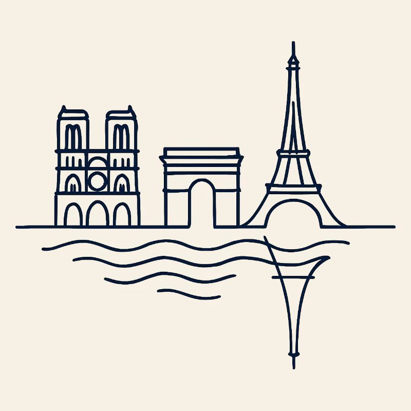 Pariser Linien: Eiffelturm und Arc de Triomphe