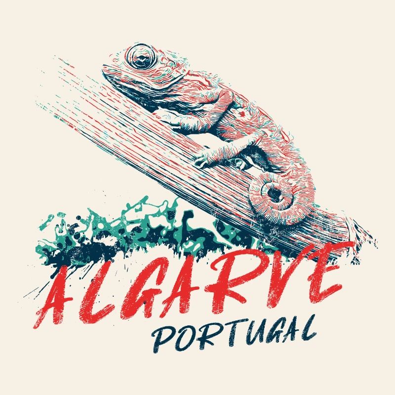 Bunte Illustration eines Algarve-Chamäleons