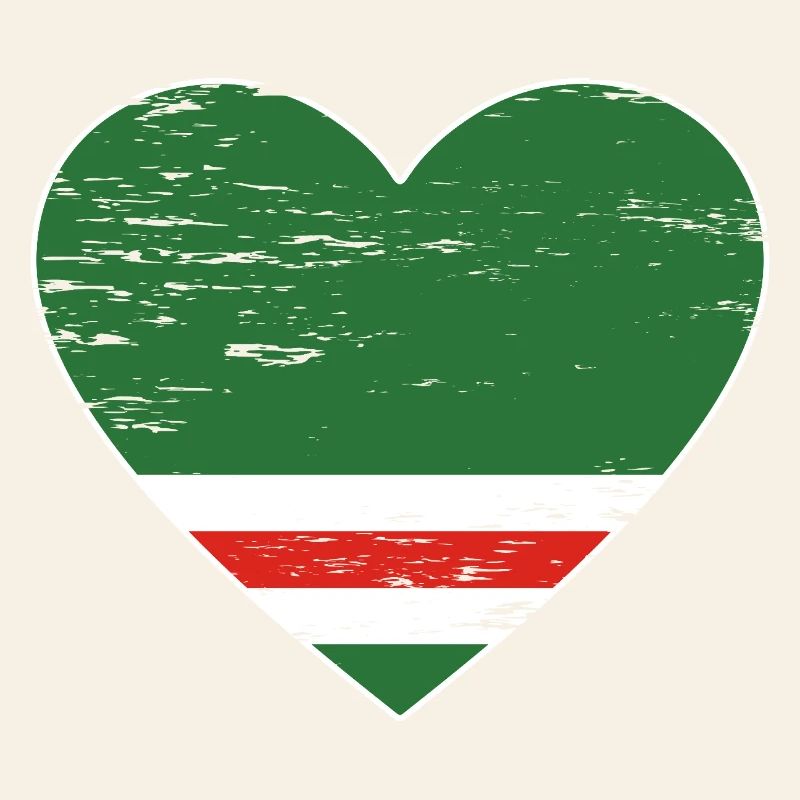 Drapeau de la Tchétchénie coeur utilisé