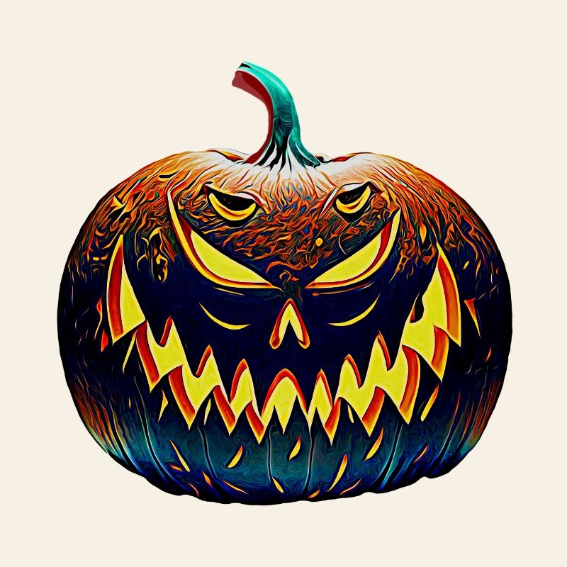 Neon Halloween Pumpkin Shadow