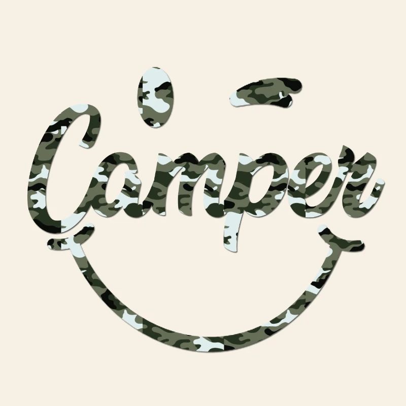 Camper Smile camouflage black white