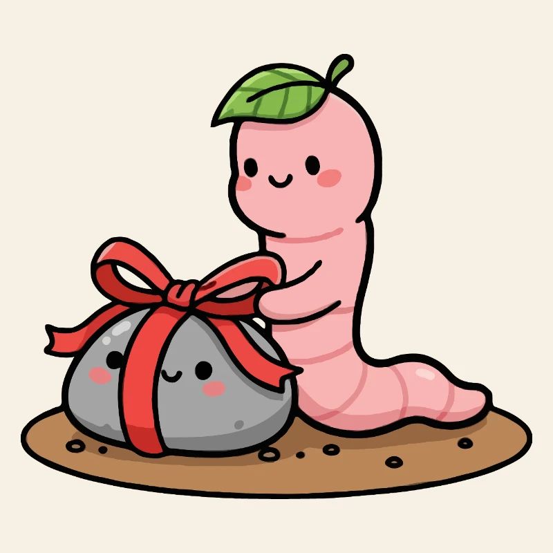Small worm with Gift