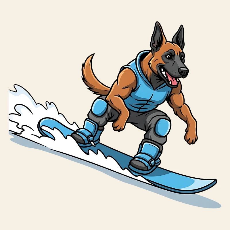 Surfer Dog German Shepherd Wave