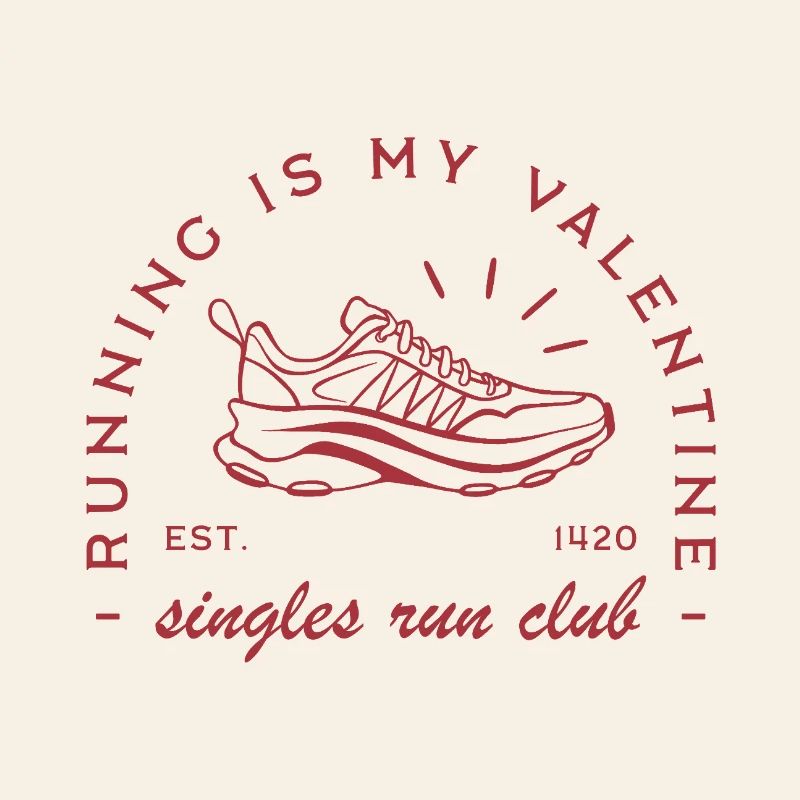 La course est mon club de course drôle pour célibataires de la Saint-Valentin