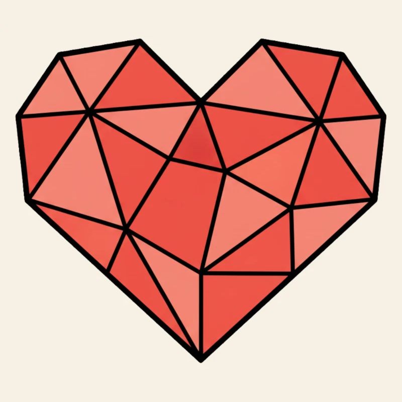 Geometric Heart Low Poly Modern Vector