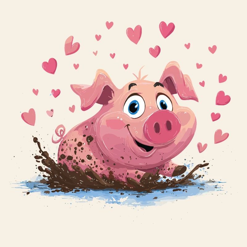 Piggy in the Mud Heart