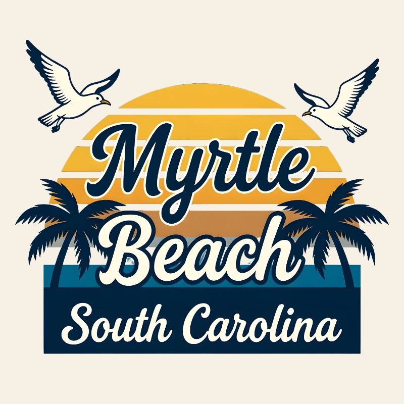 Vacances rétro au coucher de soleil à Myrtle Beach, en Caroline du Sud