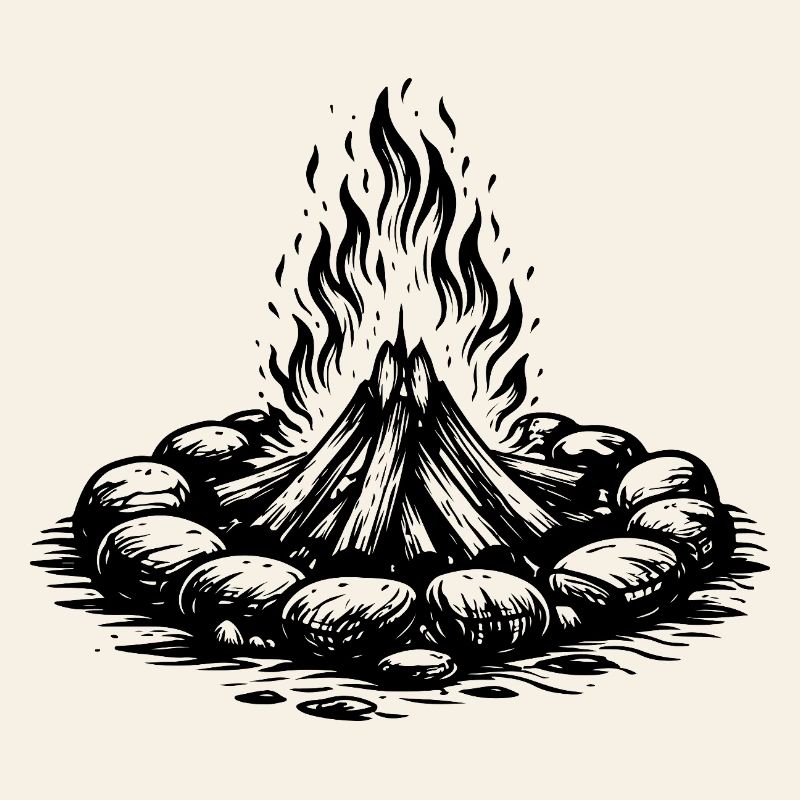 Icône du feu de camp Bois
