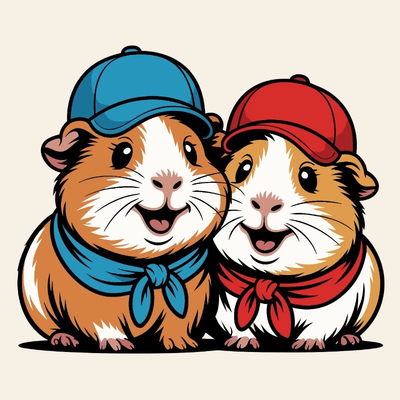 Amis cochons d’Inde mignons – Motif drôle d’animal