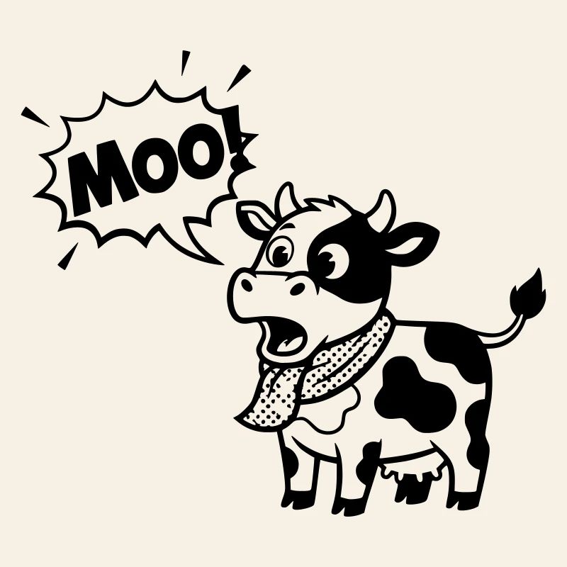 Funny Cow Moo Comic Speech Bubble
