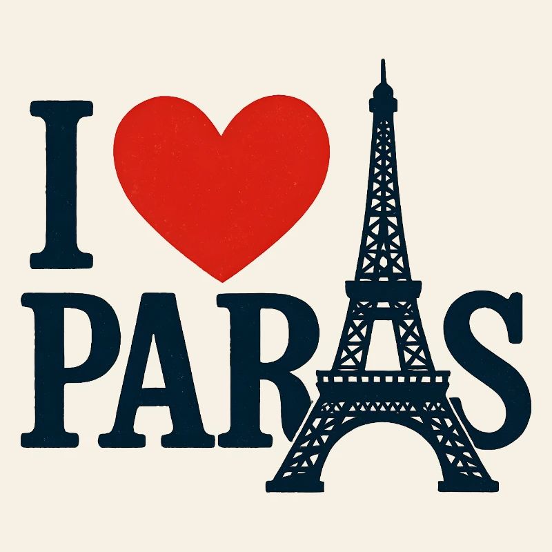 I Love Paris Eiffel Heart