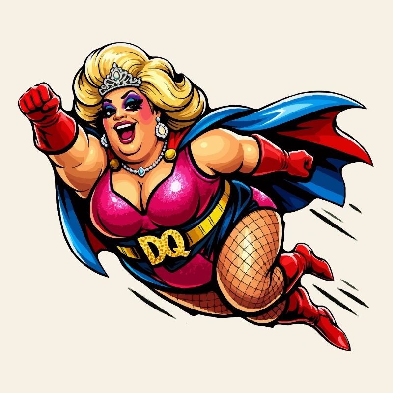 Superheldin Retro Glam Poppig