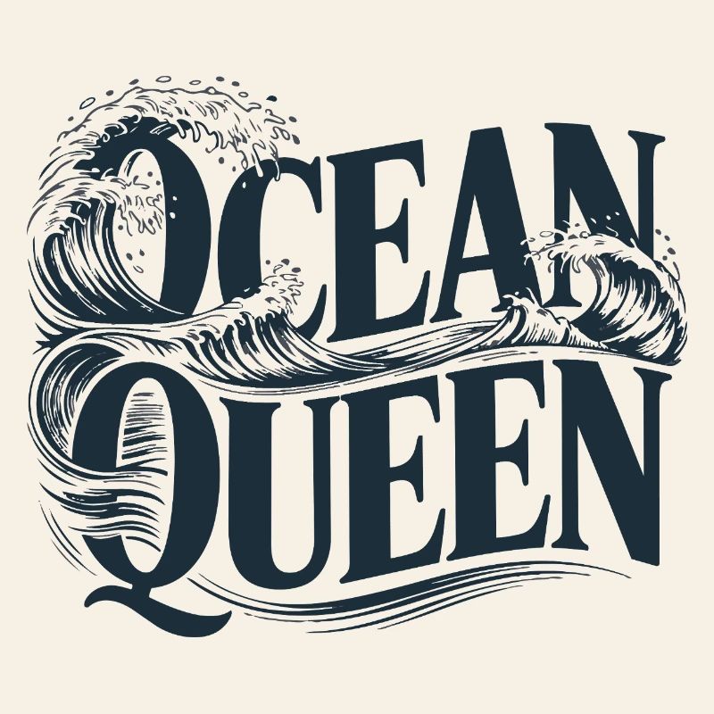 Ocean Queen - Conception typographique des vagues
