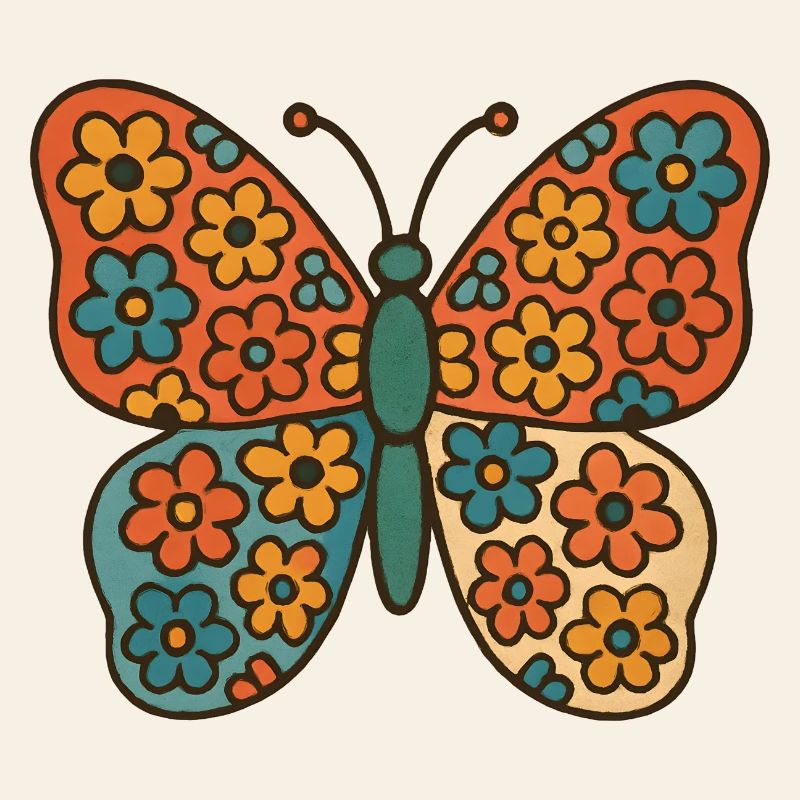 Butterfly with floral pattern