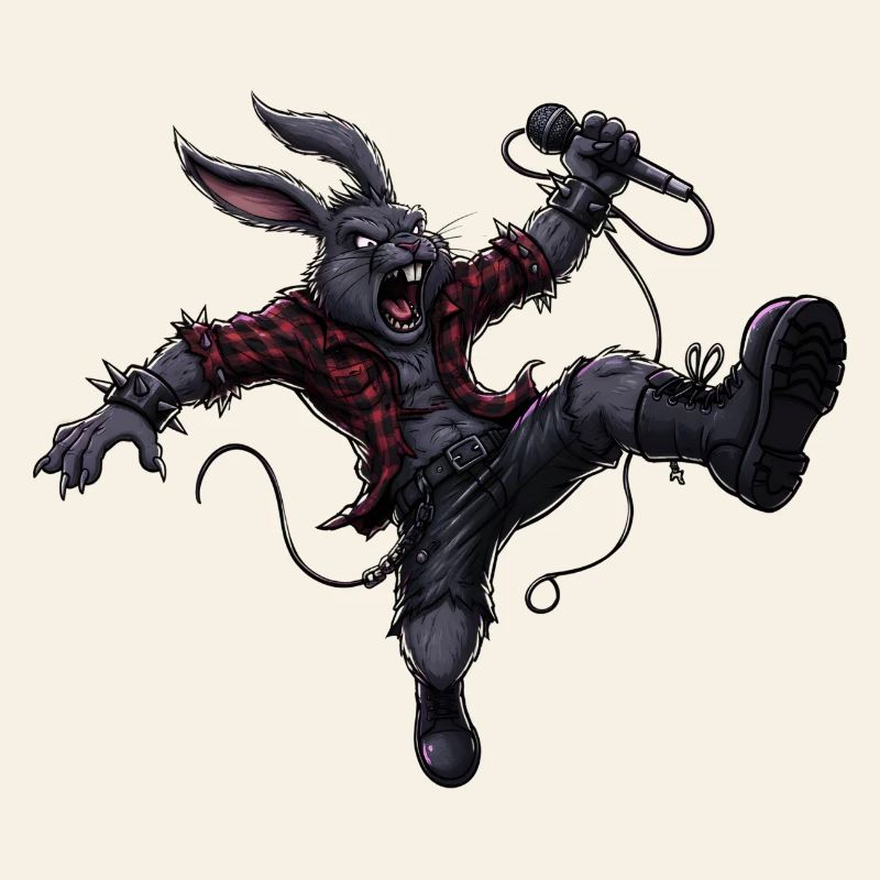Heavy Metal Easter Bunny Rocker Easter Hardcore Bunny