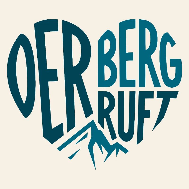 Der Berg ruft Herz Silhouetten Design
