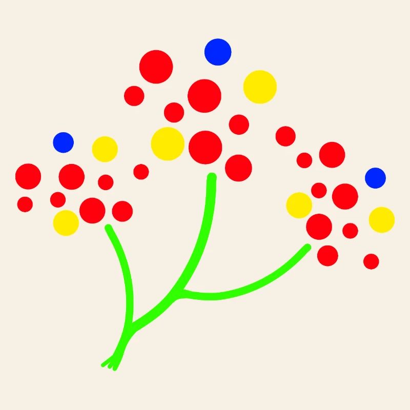 Neon Dot Tree Burst