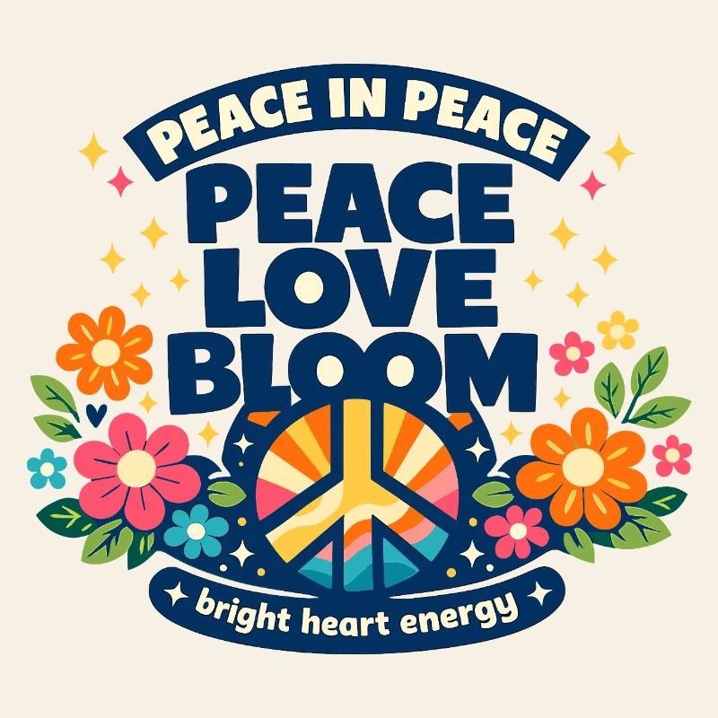 Peace Love Bloom Flowers Peace Boho Statement