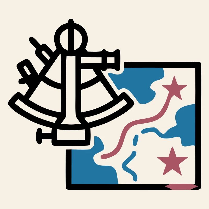 Sextant Navigation Map Vector