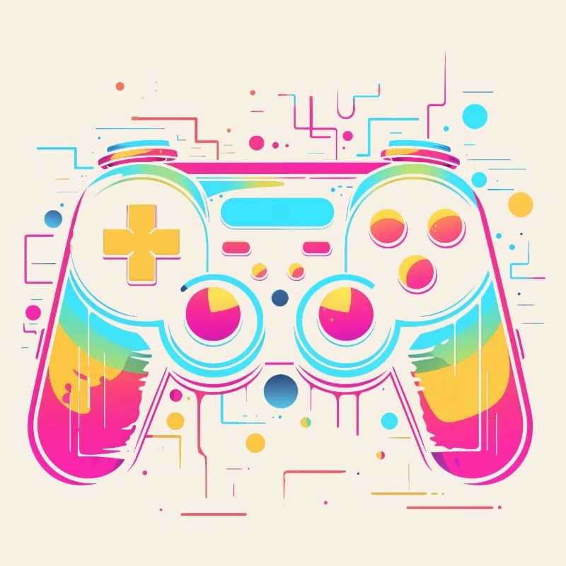 Look rétrowave de manette de jeu
