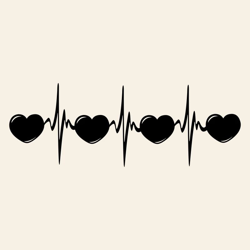 Herzfrequenz mit kleinen Herzen, Kardio-EKG