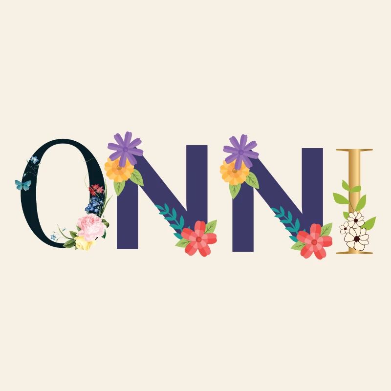 Nom ONNI décoré de fleurs