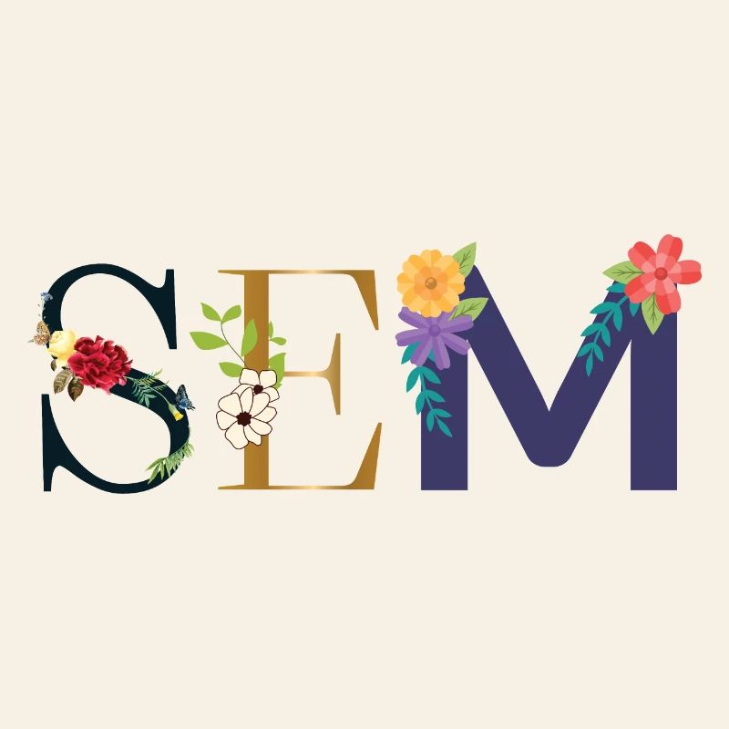 Nom SEM décoré de fleurs