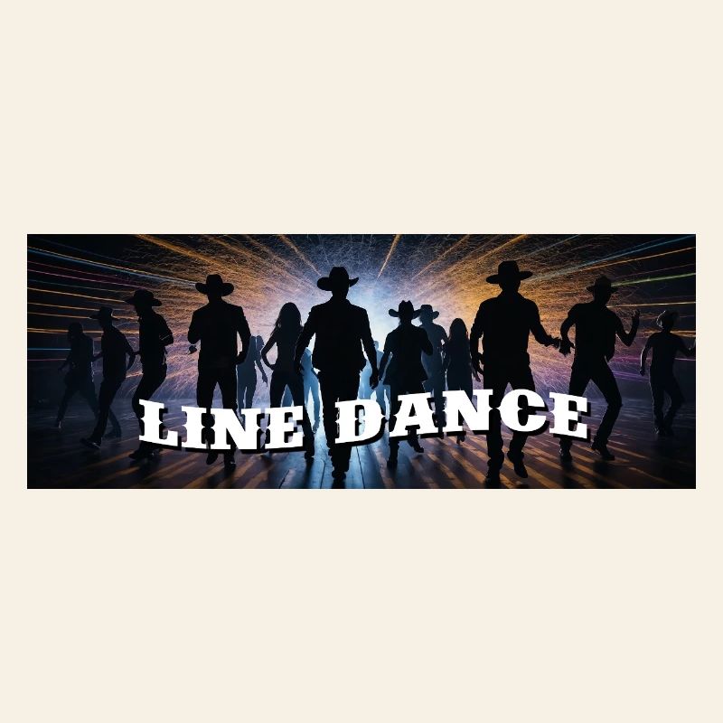 Line dance group dancing