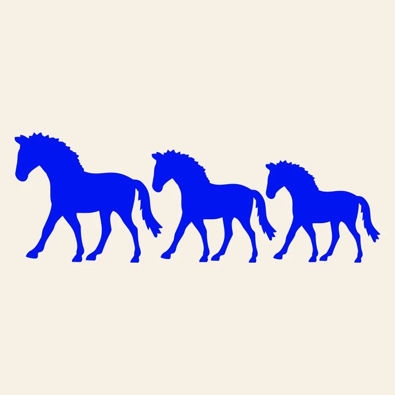 3 chevaux silhouette équipe cavalier équitation amis mignon
