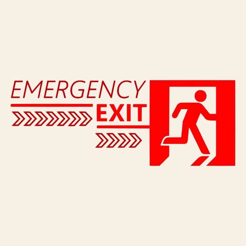 Emergency EXIT Red Flag