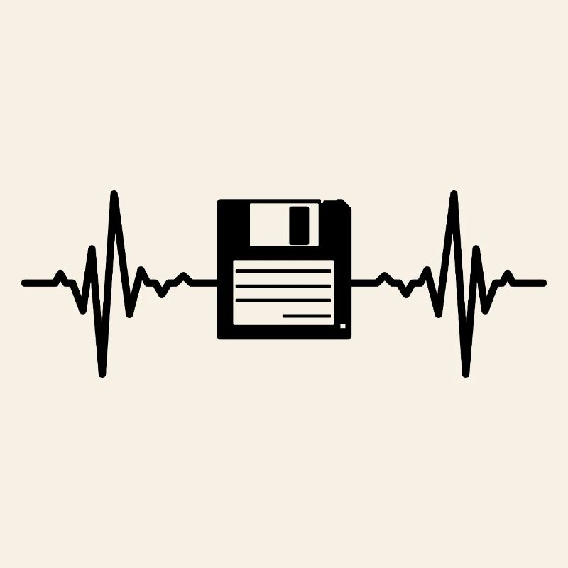 Floppy Disk Heart Line