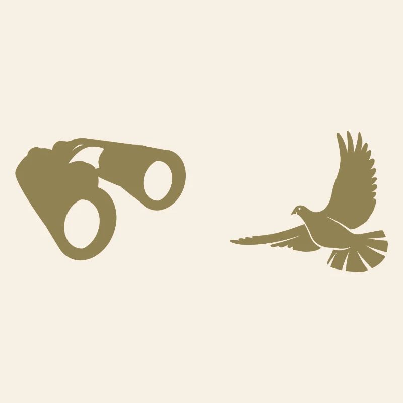 Minimalist Bird Watching Silhouette