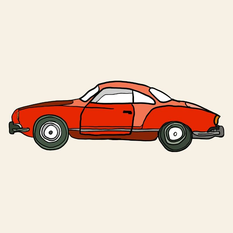 Roter Oldtimer Seitenansicht