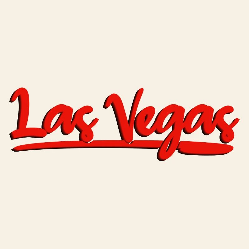 Lettrage à Las Vegas Design en cursive rouge