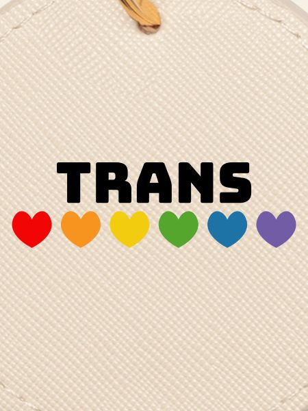 Rainbow heart trans black