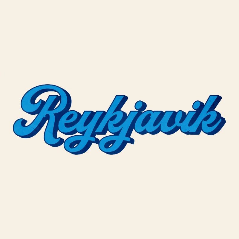 Reykjavik Blau Script Logo