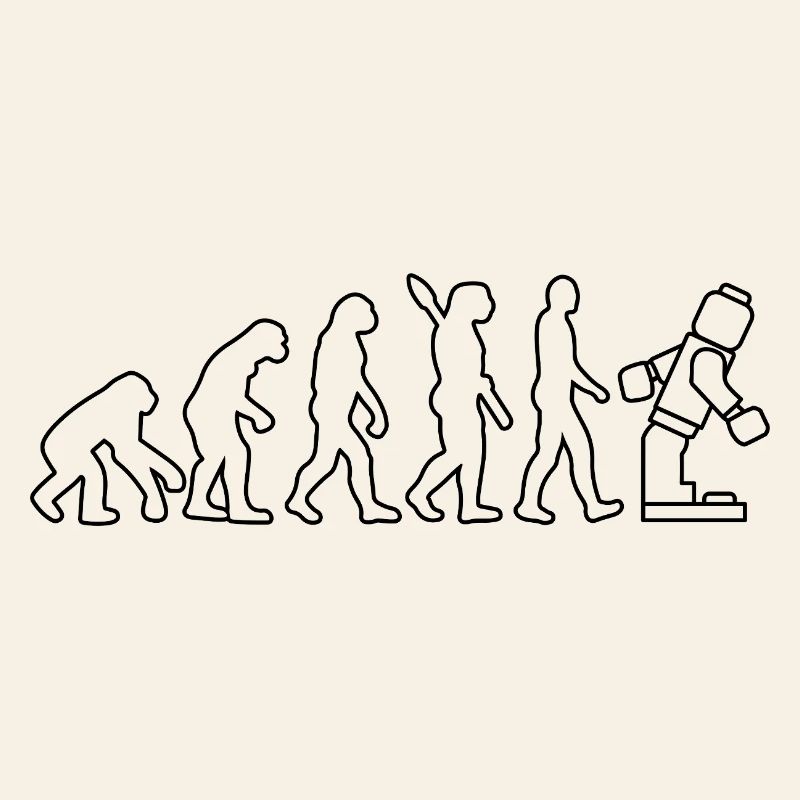 Klemmbaustein Evolution Menschheit Noppenbaustein