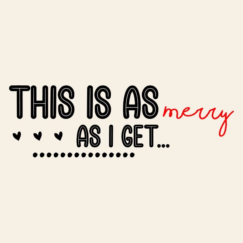 Merry Red Script Logo auf Schwarz