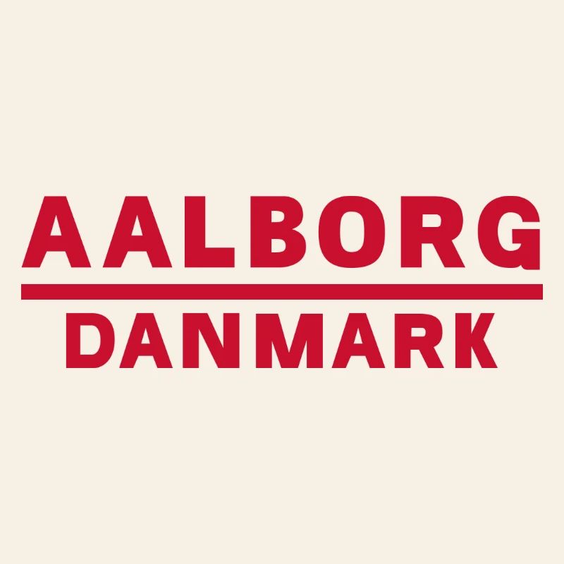 Aalborg Denmark Red Colored Typography