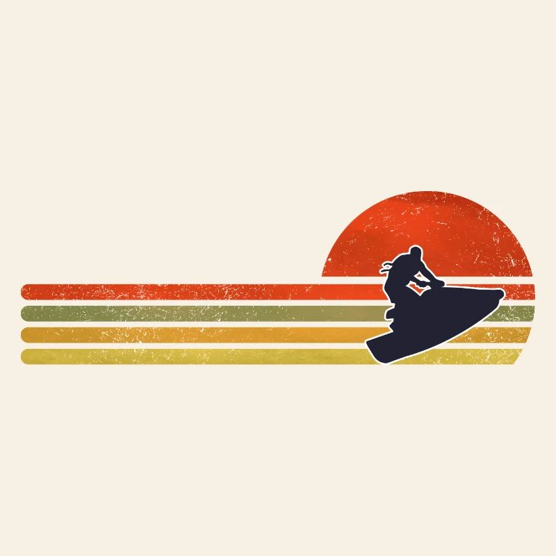 Retro Sunset Snowboard