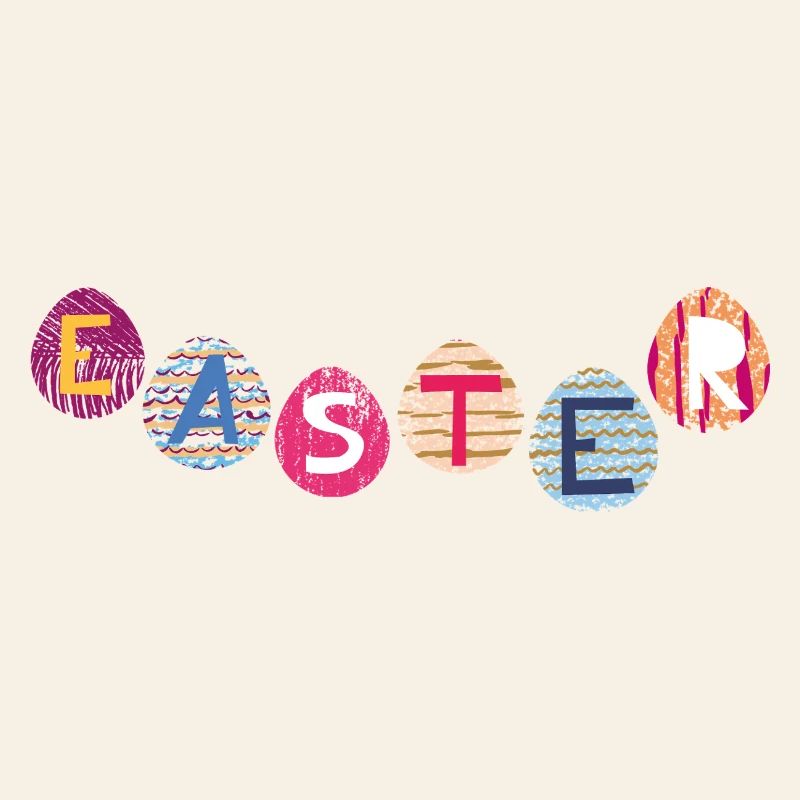 Easter letters on colorful eggs