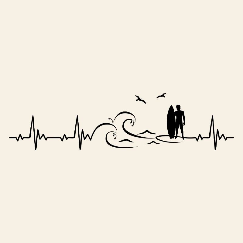 Surfer heartbeat frequency pulse ECG
