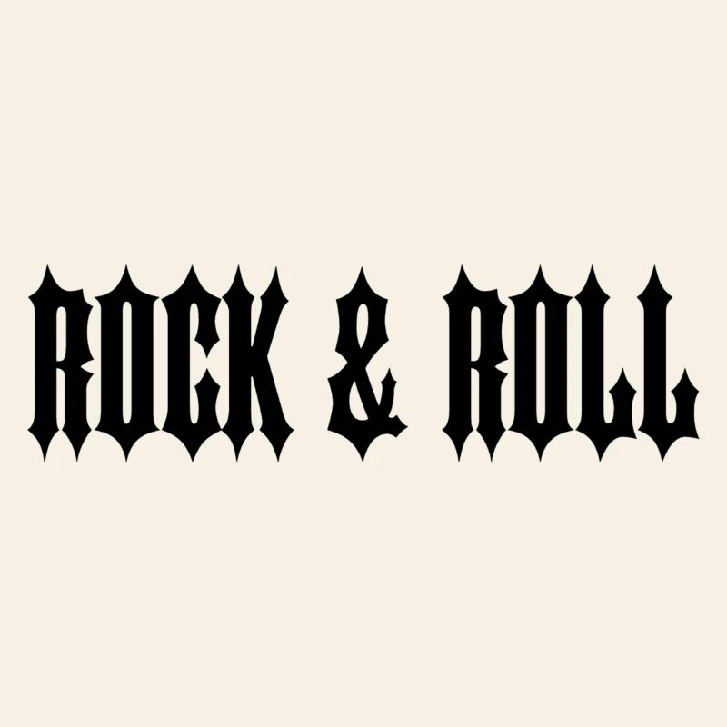 "ROCK & ROLL" Black gothic inspired text design