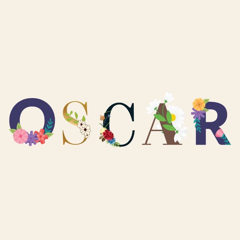 Le nom d’OSCAR décoré de fleurs