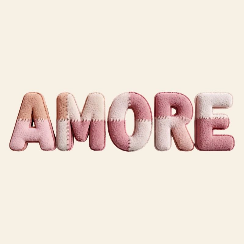 Amore Romantisches Schrift Design Patchwork