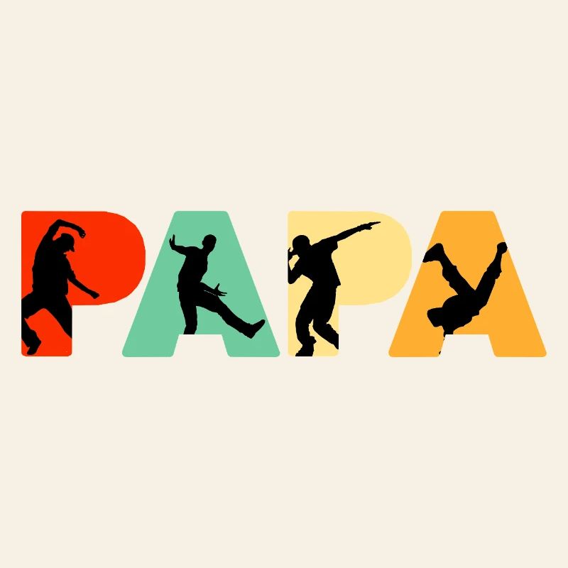 Silhouette rétro de danse de rue Papa Dancer