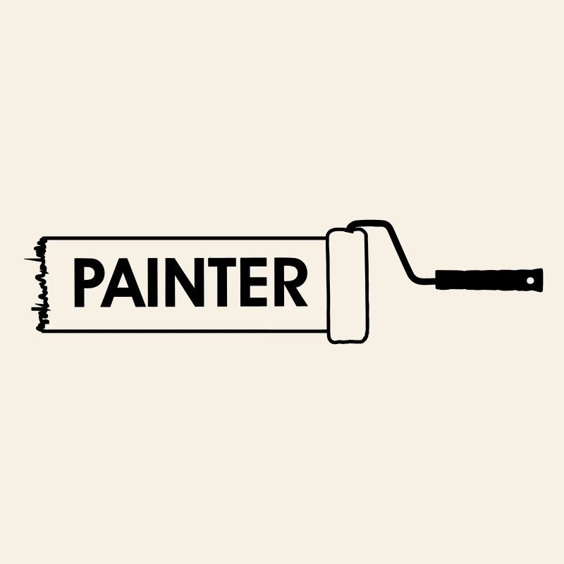 Rouleau de peinture transparent avec texte 'PAINTER'