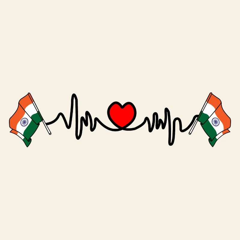 Herzfrequenz Cardio Flagge Indien