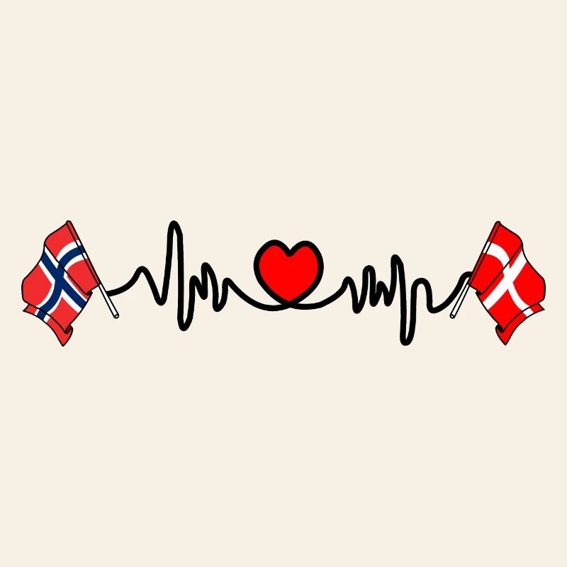 Cardio heart Drapeau Norvège, drapeau Danemark
